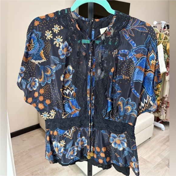 Farm Rio: Black Snakes Bouquet Blouse - Picture 5 of 11